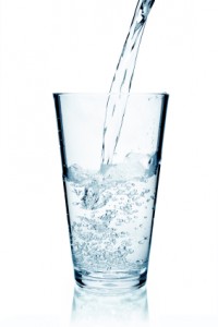 Water poured into glass