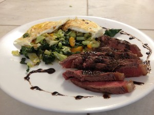 Steak and Eggs Breakfast with TX Bar Organic Beef grass fed steak and eggs breakfast