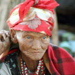 Very old woman of the San Bushman tribe