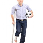 Man on crutch