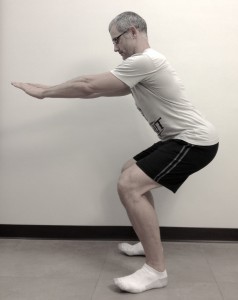 The beginning of a good squat